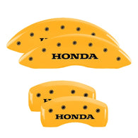 MGP 4 Caliper Covers Engraved Front & Rear Honda Yellow Finish Black Char 2009 Honda Ridgeline - 20139SHONYL