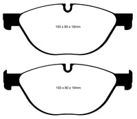EBC 12-13 BMW 528 2.0 Turbo (F10) Performance Greenstuff Front Brake Pads - DP22019