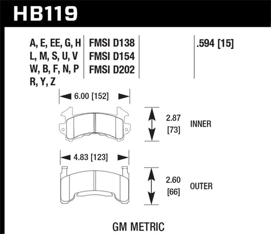 Hawk Performance Ceramic Street Brake Pads - HB119Z.594