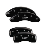 MGP 4 Caliper Covers Engraved Front & Rear JEEP Black finish silver ch - 42010SJEPBK