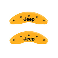 MGP 4 Caliper Covers Engraved Front & Rear JEEP Yellow finish black ch - 42013SJEPYL