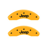 MGP 4 Caliper Covers Engraved Front & Rear JEEP Yellow finish black ch - 42016SJEPYL