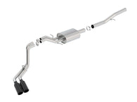 Borla 14 Silv/Sierra 1500 EC Std/CC Short 143.5in WB S-Type Black Tip Dual Rolled Side Exit CB Exht - 140576BC