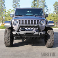 Westin 18-19 Jeep Wrangler JL Stubby Front Bumper - Textured Black - 59-80085