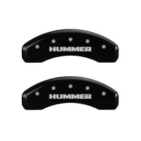 MGP 4 Caliper Covers Engraved Front & Rear Hummer Black finish silver ch - 52002SHUMBK