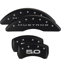 MGP Rear set 2 Caliper Covers Engraved Rear 2015/Bar & Pony Black finish silver ch - 10203RMB2BK