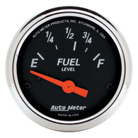Autometer Designer Black Fuel Level Gauge 2-1/16in Electrical 70 Ohms E / 10 Ohms F - 90 Deg Sweep - 1423