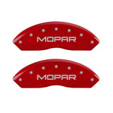 MGP 4 Caliper Covers Engraved Front & Rear MOPAR Red finish silver ch - 32021SMOPRD