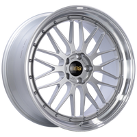 BBS LM 21x10 5x120 ET38 Diamond Silver Center Diamond Cut Lip Wheel -82mm PFS/Clip Required - LM261DSPK
