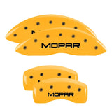 MGP 4 Caliper Covers Engraved Front & Rear MOPAR Yellow finish black ch - 32003SMOPYL