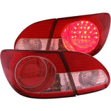 ANZO 2003-2008 Toyota Corolla LED Taillights Red Clear 4pc - 321190