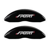 MGP 4 Caliper Covers Engraved Front & Rear No bolts/Sport Black finish silver ch - 10229SSP1BK
