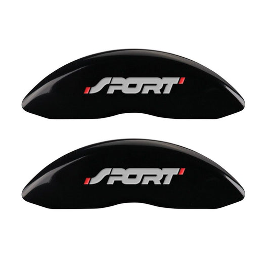 MGP 4 Caliper Covers Engraved Front & Rear No bolts/Sport Black finish silver ch - 10229SSP1BK