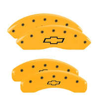 MGP 4 Caliper Covers Engraved Front & Rear Bowtie Yellow finish black ch - 14240SBOWYL