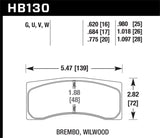 Hawk Brembo X9 060 71/74 / Brembo XA4 D3 01/04 / Wilwood Integra IP Racing DTC-70 Brake Pads - HB130U.980