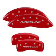MGP 4 Caliper Covers Engraved Front & Rear RidgelineRed Finish Silver Char 2017 Honda Ridgeline - 20213SRGLRD