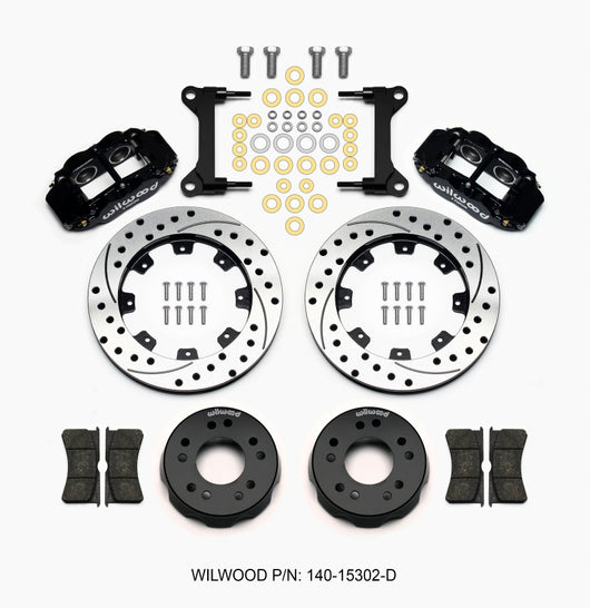 Wilwood Narrow Superlite 4R Front Kit 12.19in Drilled 63-87 C10 w/ Wilwood Pro Spindles - 140-15302-D