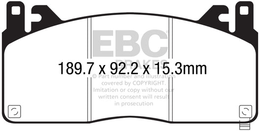EBC 2015+ Ford Mustang (6th Gen) 5.2L (GT350) Shelby Redstuff Front Brake Pads - DP33055C