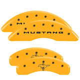 MGP 4 Caliper Covers Engraved Front 2015/Mustang Engraved Rear 2015/Bar & Pony Yellow fnsh black ch - 10204SMB2YL