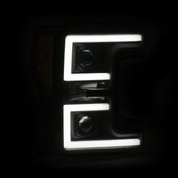 ANZO LED Headlights 17-18 Ford F-250 Super Duty Plank-Style L.E.D. Headlight Black (Pair) - 111388