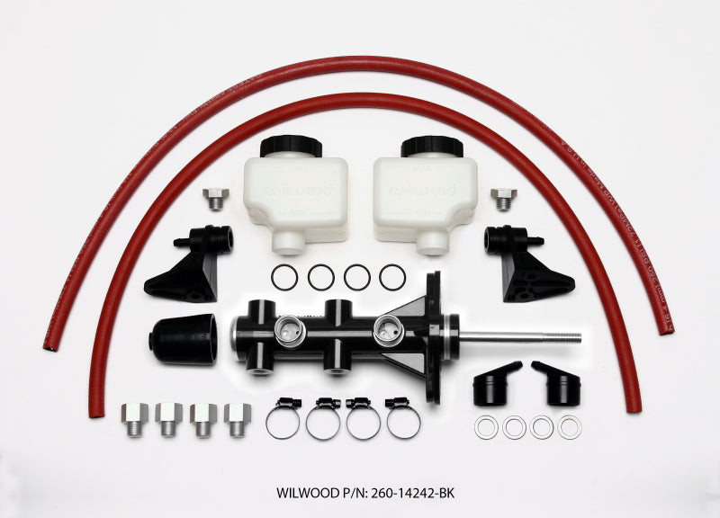 Wilwood Tandem Remote Master Cylinder - 15/16in Bore Black - 260-14242-BK