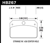 Hawk DTC-30 Brake Pads for Strange Caliper w/ 0.438in Center Hole - HB267W.480