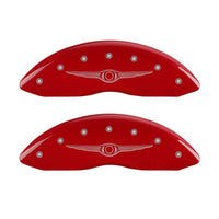 MGP 4 Caliper Covers Engraved Front & Rear Style 1/Chrysler Wing Red finish silver ch - 32010SCW1RD