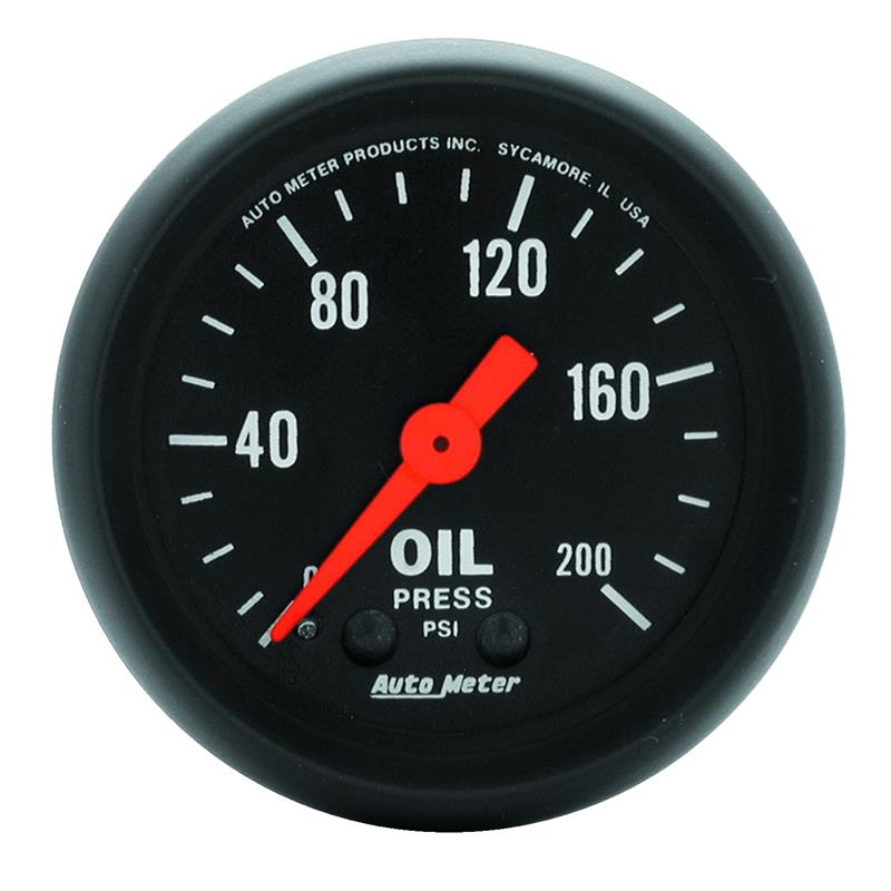Autometer Z Series 52mm 0-200 PSI Mechanical Oil Pressure Gauge - 2605