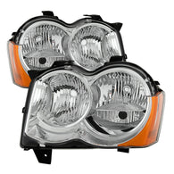 Xtune Jeep Grand Cherokee 08-10 Halogen Model OnlyOEM Style Headlights Chrome HD-JH-JGC08-AM-C - 9034527