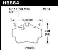 Hawk 06-14 Porsche Cayman Rear HPS 5.0 Brake Pads - HB664B.634