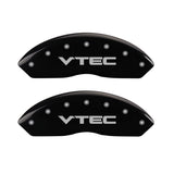 MGP 4 Caliper Covers Engraved Front & Rear Vtech Black finish silver ch - 20203SVTCBK