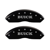 MGP 4 Caliper Covers Engraved Front Buick Engraved Rear Buick Shield Black finish silver ch - 49003SBSHBK