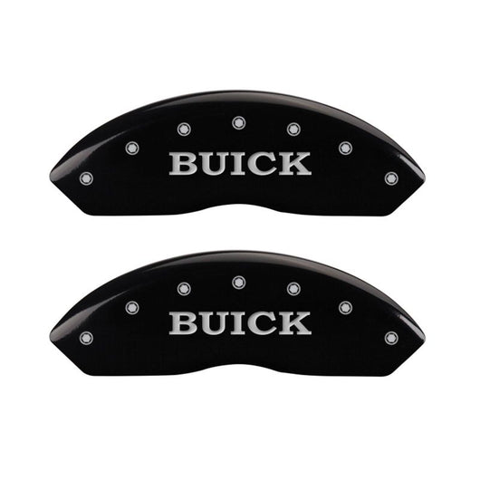 MGP 4 Caliper Covers Engraved Front Buick Engraved Rear Buick Shield Black finish silver ch - 49003SBSHBK