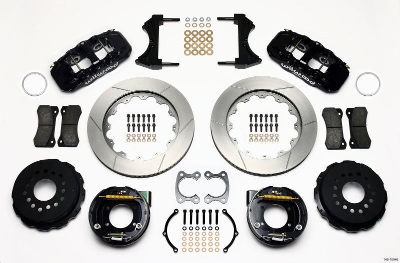 Wilwood AERO4 Rear P-Brake Kit 14.00in Small Ford 2.66in Offset - 140-10946