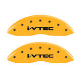 MGP 4 Caliper Covers Engraved Front & Rear I-Vtec Yellow Finish Black Char 2017 Acura RDX - 39022SIVTYL