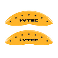 MGP 4 Caliper Covers Engraved Front & Rear I-Vtec Yellow Finish Black Char 2017 Acura RDX - 39022SIVTYL