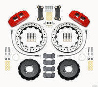 Wilwood Dynapro 6 Front Hat Kit 12.88in Drilled Red 2002-Up Mini Cooper w/ Lines - 140-13062-DR