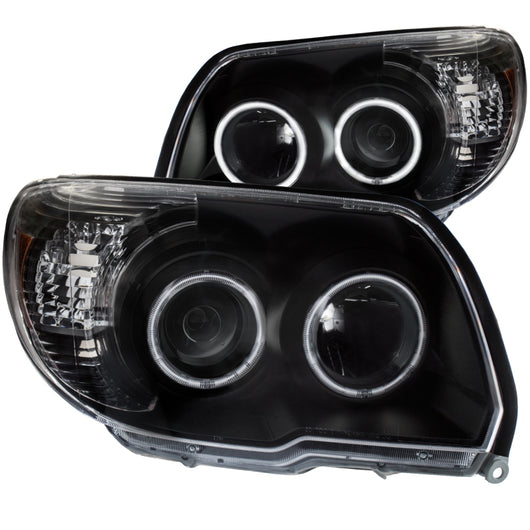 ANZO 2006-2009 Toyota 4Runner Projector Headlights w/ Halo Black - 111320