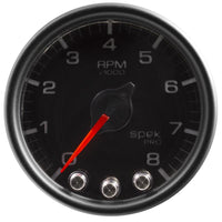 Autometer Spek-Pro Gauge Tach 2 1/16in 8K Rpm W/ Shift Light & Peak Mem Blk/Blk - P33432
