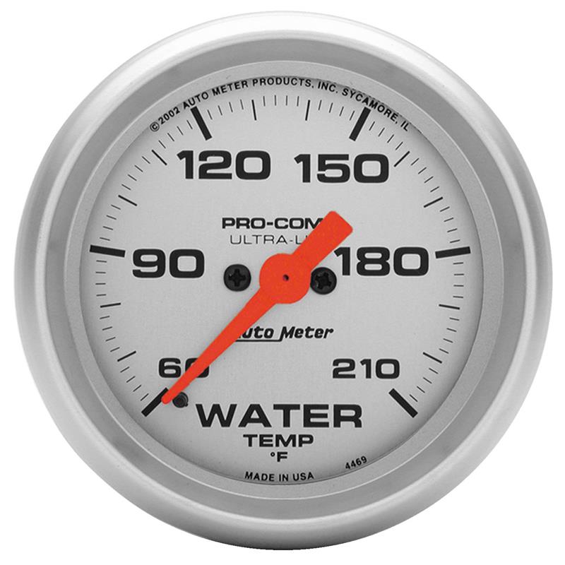 Autometer Ultra-Lite 52mm 60-210 Deg F Electronic Water Temp Gauge - 4369