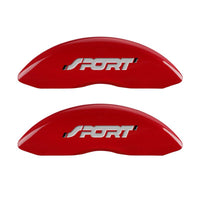 MGP 4 Caliper Covers Engraved Front & Rear No bolts/Sport Red finish silver ch - 10229SSP1RD