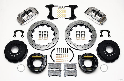 Wilwood Narrow Superlite 4R Rear P-Brk Kit 12.88in Drill Polish Big Ford New Style 2.36in Offset - 140-9218-DP