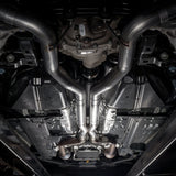 Stainless Works 2018+ Ford Mustang GT 3in Redline Series Catback X-Pipe w/Active Valves & Quad Tips - M18CBXFCV