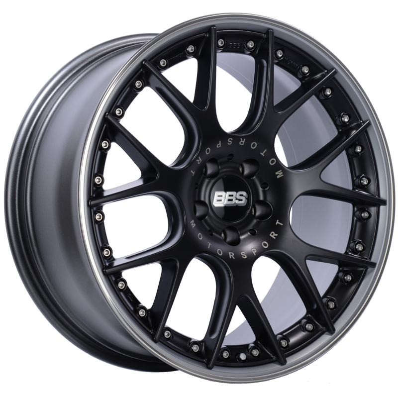 BBS CH-RII 20x9 5x112 ET30 Satin Black Center Platinum Lip SS Rim Prot Wheel -82mm PFS/Clip Req - CH652BPPO