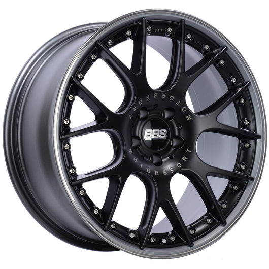 BBS CH-RII 20x9 5x112 ET30 Satin Black Center Platinum Lip SS Rim Prot Wheel -82mm PFS/Clip Req - CH652BPPO