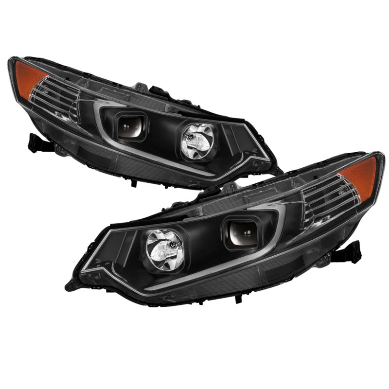xTune 09-14 Acura Projector Headlights - Light Bar DRL - Black (PRO-JH-ATSX09-LB-BK) - 9042218