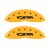 MGP 4 Caliper Covers Engraved Front C6/Corvette Engraved Rear C6/Z06 Yellow finish black ch - 13083SCZ6YL