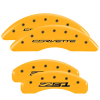 MGP 4 Caliper Covers Engraved Front Corvette C7 Engraved Rear Z51/2015 Yellow finish black ch - 13084SZ51YL