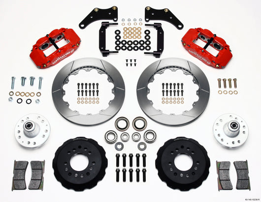 Wilwood Narrow Superlite 6R Front Hub Kit 12.88in Red Large GM 57-70 Drop Spindle - 140-10238-R