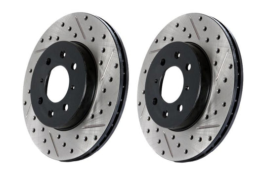StopTech 05-10 Subaru Impreza WRX/STi Slotted & Drilled Left Front Rotor - 127.47022L